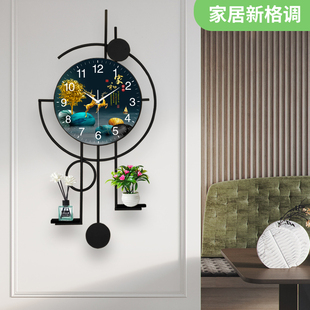 现代大气带玻璃罩静音挂钟艺术，客厅日历钟表创意，挂表家用时钟挂墙