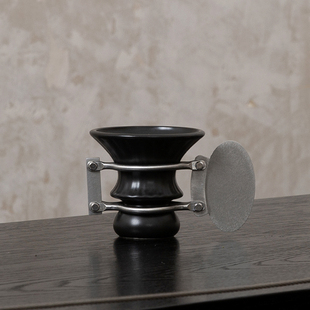 CR3304陶瓷清酒杯不锈钢把手设计款礼物礼盒 黑色