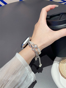 美人鱼珍珠手链表带适用苹果applewatch78se代ultra代女款时尚ins
