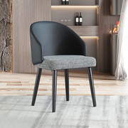 意式餐椅现代简约家用实木椅现代休闲餐厅时尚创意，靠背科技布椅子(布椅子)