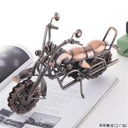 特大号铁艺摩托车模型金属工艺品欧式家H居摆件装饰品创意