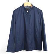 金利来男装夹克秋常规版蚕丝纤维商务立领藏蓝外套MJS20231701-95