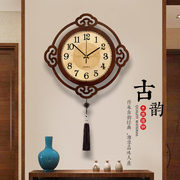 新中式客厅挂钟挂墙上中国风，挂表创意时尚时钟，大气免打孔家用钟表