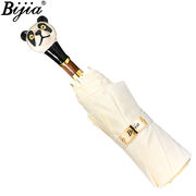 高端品牌三折伞，晴雨伞熊猫防晒伞，折叠遮阳伞白色清新公