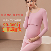 大码孕妇保暖内衣套装全孕期产后喂奶哺乳秋衣裤月子服睡衣秋冬季