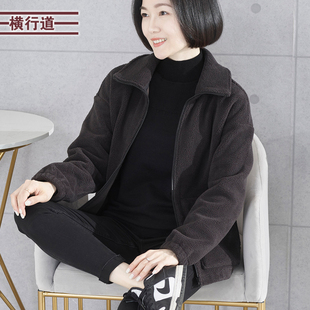 2024春装翻领加绒加厚胖mm中年妈妈长袖，外套女装大码上衣外穿