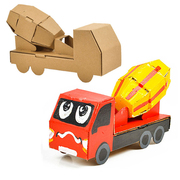 儿童纸壳制作小汽车纸盒房子模型材料拼装上色幼儿园手工diy玩具
