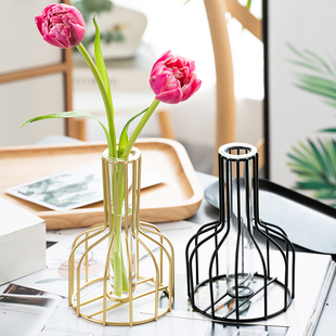 创意ins风小号玻璃花瓶，简约透明客厅，干花插花瓶桌面客厅装饰摆件