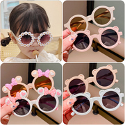 儿童花朵墨镜彩色可爱卡通防紫外线太阳镜男童女童护眼遮阳镜眼镜