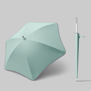 高档创意安全六骨圆角高尔夫伞反光条雨伞纯色抗风梅花伞直杆长柄