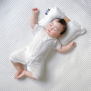 婴儿夏季薄款连体衣纯棉，宝宝空调服男短袖，睡衣女婴幼儿衣服无骨缝