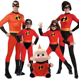六一儿童超级英雄服装cos万圣节超人总动员2特工队巴小杰亲子服装
