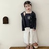 2024韩版春款女童韩版针织棉，可爱套装女宝宝开衫背心吊带两件套