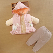 6一12个月0女宝宝衣服外出7婴儿冬装加厚棉服袄分体款外套装季天8