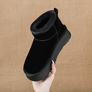 防水雪地靴女冬季2023年加绒厚底，短筒靴低帮大小码面包棉鞋子