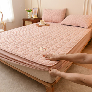 a类抗菌纯棉夹棉床笠单件，加厚防滑全包，床垫套保护罩全棉防尘床罩