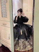 新中式国风汉服古装改良v领上衣女，春季搭配黑色马面裙日常两件套