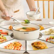 团圆拼盘餐具组合过年陶瓷盘子菜盘家用创意家庭火锅聚会摆盘套装