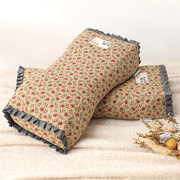 小碎花纯棉荞麦枕头腰枕定型护颈枕助睡眠家用单人纯荞麦皮枕头芯