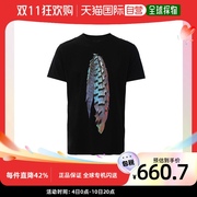 香港直邮marceloburlon黑色羽毛，图案印花t恤cmaa0181005