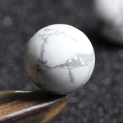 天然白松石(白松石)散珠子单珠圆珠，diy水晶饰品配件材料串珠