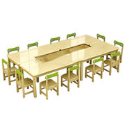 儿童美工桌实木美术桌拆装木桌，长方桌画画美工桌椅幼儿园桌子单张