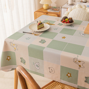 桌布布艺防水防油免洗餐桌布，长方形pvc台布，家用网红卡通茶几布ins