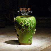 欧式田园乡村浮雕花，手工家居陶瓷工艺品创意，花瓶水培花瓶花瓶