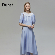 Dunst2022年夏季钩编领卷袖长款连衣裙简单百搭UDDR2B222