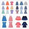wyn24春夏装女童纯棉，海洋生物吊带背心，裙儿童宝宝牛仔翻领连衣裙