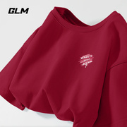 GLM纯棉短袖t恤女士夏季2024减龄漂亮红色洋气小衫修身显瘦女