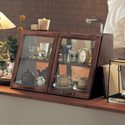 日式纯实木厨房收纳柜碗柜调料，柜小型餐边柜餐桌整理柜玻璃储物柜