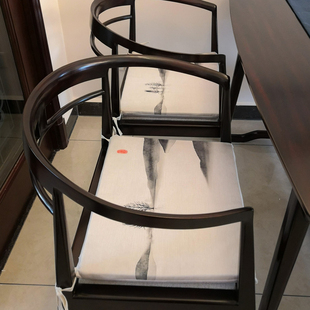 新中式水墨山水意境江南风椅垫，红木沙发椅垫，加厚海绵办公室坐垫