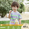 拉比树童装男童t恤2024夏季宝宝时尚条纹，短袖上衣儿童运动衫