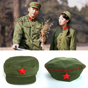 65式解放帽65式军干服帽子的确良制式呢子帽子芳华同款绿帽子