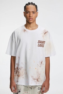 Sssaint Louis 手工做旧做脏破坏泼墨LogoTee 街头潮牌T恤短袖
