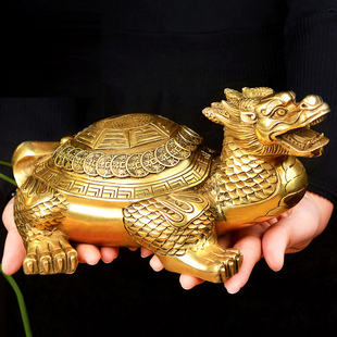 铜龙龟摆件八卦金钱龟龙头龟家居客厅办公室装饰工艺品摆件