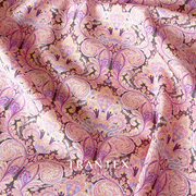 欧美粉色复古图腾欧式精细数码印花高端服装连衣裙衬衣男布料面料