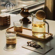 木笙玩物办公室时尚玻璃泡茶壶套装创意简约小花茶壶北欧个性整套