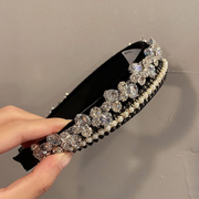 韩国baket发饰轻奢水钻珍珠，发箍女复古气质东大门设计感头箍发卡