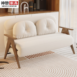 折叠沙发床两用多功能小户型，奶油风单人床家用阳台，单人沙发床实木