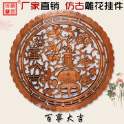 东阳木雕圆形挂件香樟木实木，福字客厅玄关，中式仿古装饰雕刻工艺品