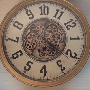 速发美式金属复古转动齿轮挂钟客厅装饰创意时钟欧式指针石英钟表