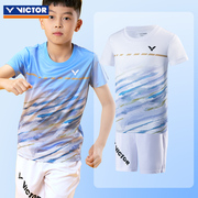 23夏新victor胜利儿童羽毛球服套装男童女童青少年专业运动服速干