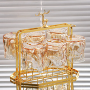 北欧玻璃杯套装水杯家用客厅，喝水杯子家庭待客高级感颜值茶杯水具