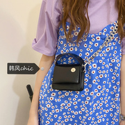 韩版mini粗链条黑色，手提小方包女2024夏季胸包口红零钱挎包