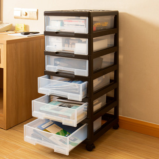 办公室桌面免安装收纳柜抽屉式多层架整理箱塑料矮款家用储物柜