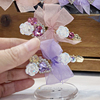 halokracc韩国进口纯手工，浪漫粉紫透纱丝带，s水晶爱心人鱼玫瑰发夹