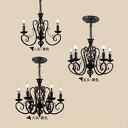 美式蜡烛铁艺吊灯现代创意，客厅灯餐厅卧室简约吊灯服装店灯饰