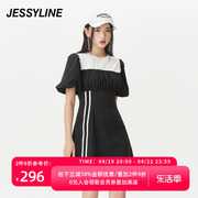 jessyline夏季女装杰茜，莱拼接修身显瘦连衣裙324111395